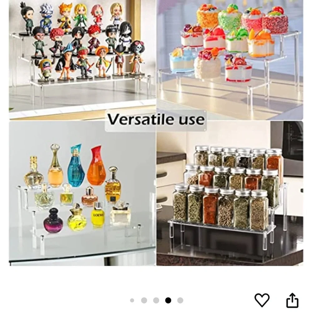 4-Tier  Acrylics Display Riser Shelf, Figure Display Stand Organizer
